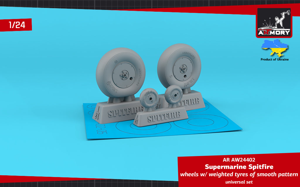 Armory 24402 Spitfire Mk.IXc Smooth Pattern Weighted Wheels 1:24