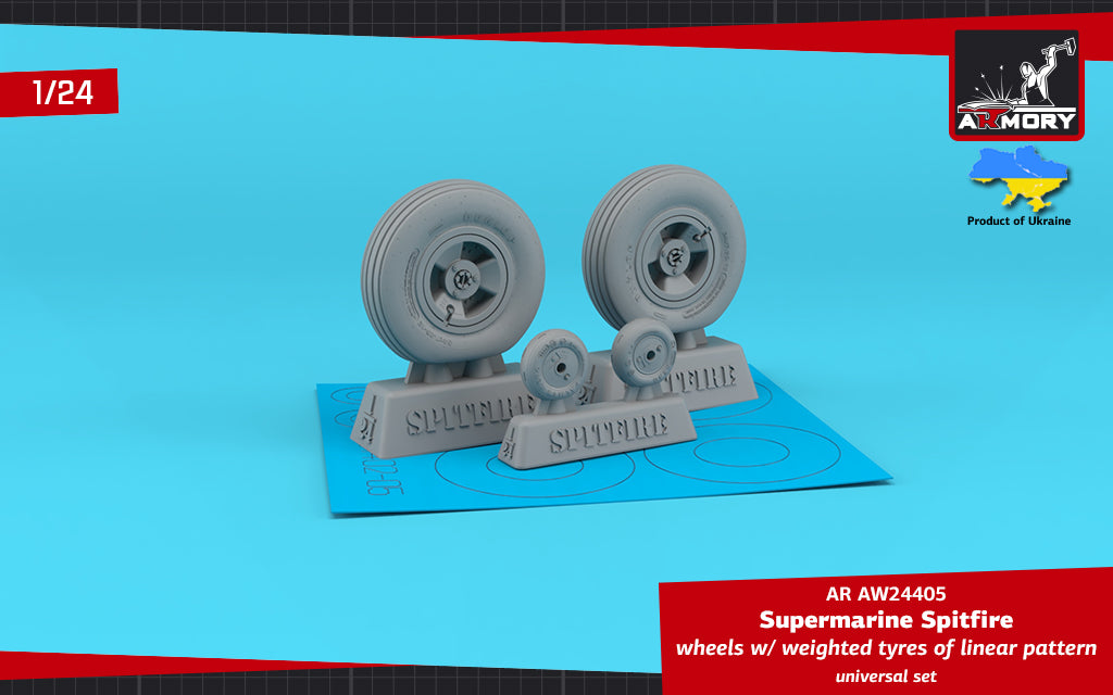 Armory 24405 Spitfire Mk.IXc Linear Pattern Weighted Wheels 1:24