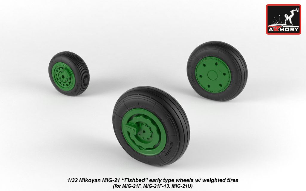 Armory 32009 MiG-21 Fishbed Early Weighted Wheels 1:32