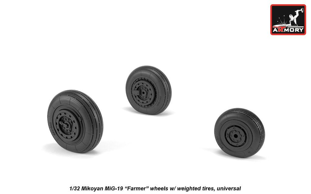 Armory 32012 Mikoyan MiG-19 Farmer Weighted Wheels 1:32