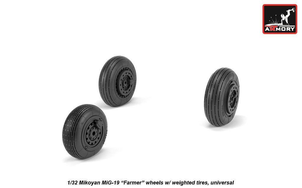 Armory 32012 Mikoyan MiG-19 Farmer Weighted Wheels 1:32