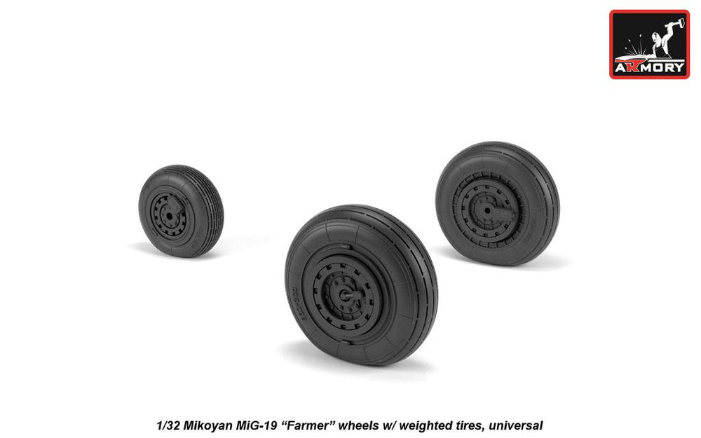 Armory 32012 Mikoyan MiG-19 Farmer Weighted Wheels 1:32