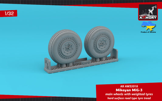 Armory 32018 MiG-3 Main Wheels Weighted Hard Surface 1:32