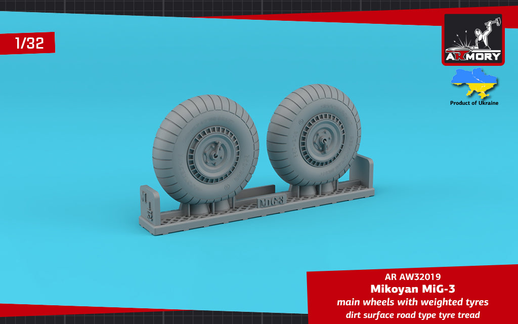 Armory 32019 MiG-3 Main Wheels Weighted Dirt Surface 1:32