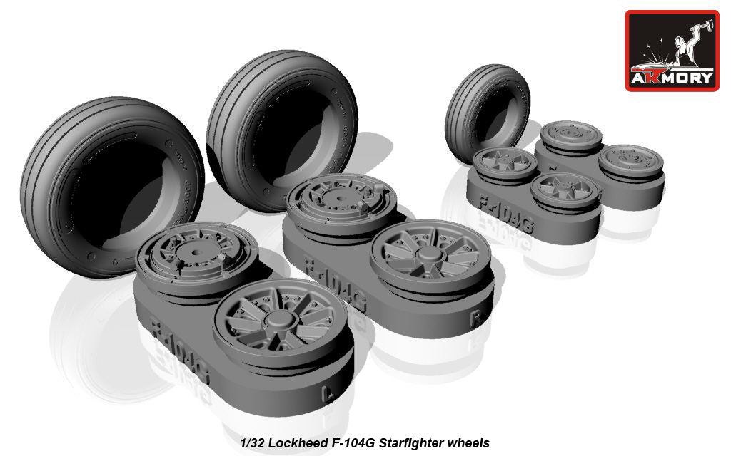 Armory 32301 Lockheed F-104G Starfighter Weighted Wheels 1:32