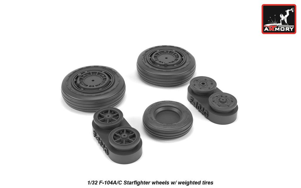 Armory 32302 Lockheed F-104A/C Early Weighted Wheels 1:32