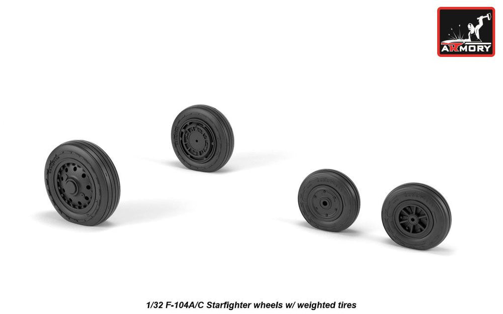 Armory 32302 Lockheed F-104A/C Early Weighted Wheels 1:32