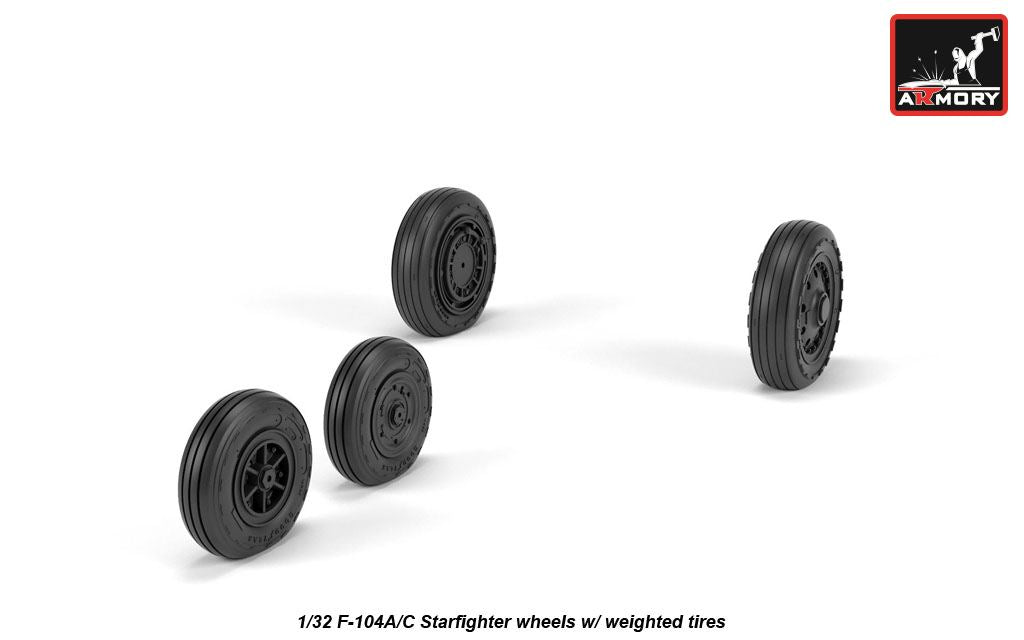 Armory 32302 Lockheed F-104A/C Early Weighted Wheels 1:32