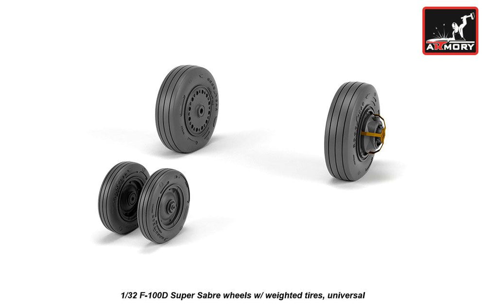 Armory 32303 North-American F-100D Weighted Wheels 1:32