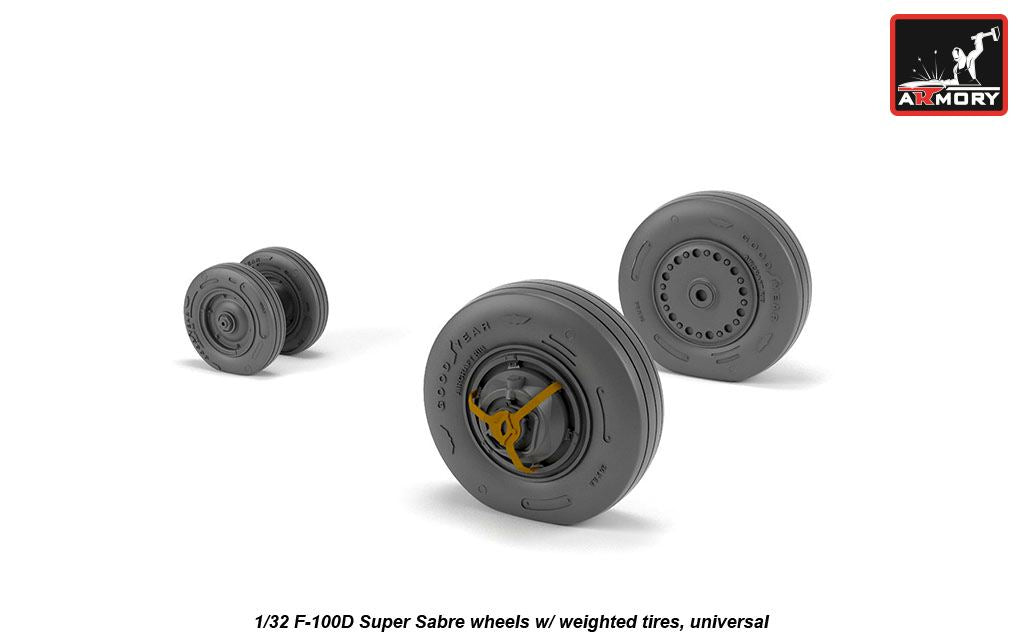 Armory 32303 North-American F-100D Weighted Wheels 1:32