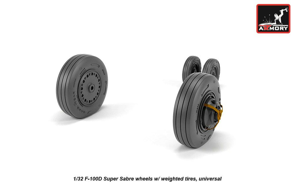 Armory 32303 North-American F-100D Weighted Wheels 1:32