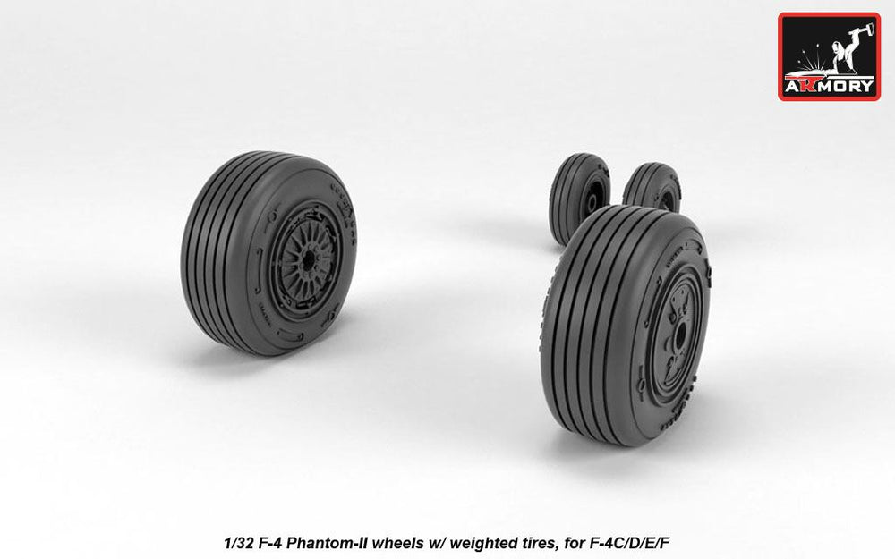 Armory 32307 F-4 Phantom II Mid Weighted Wheels 1:32