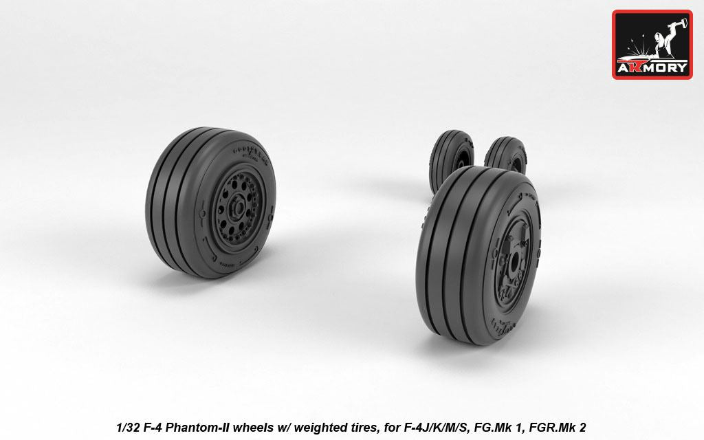 Armory 32308 F-4 Phantom II Late Weighted Wheels 1:32