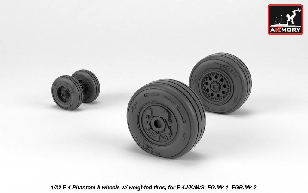 Armory 32308 F-4 Phantom II Late Weighted Wheels 1:32