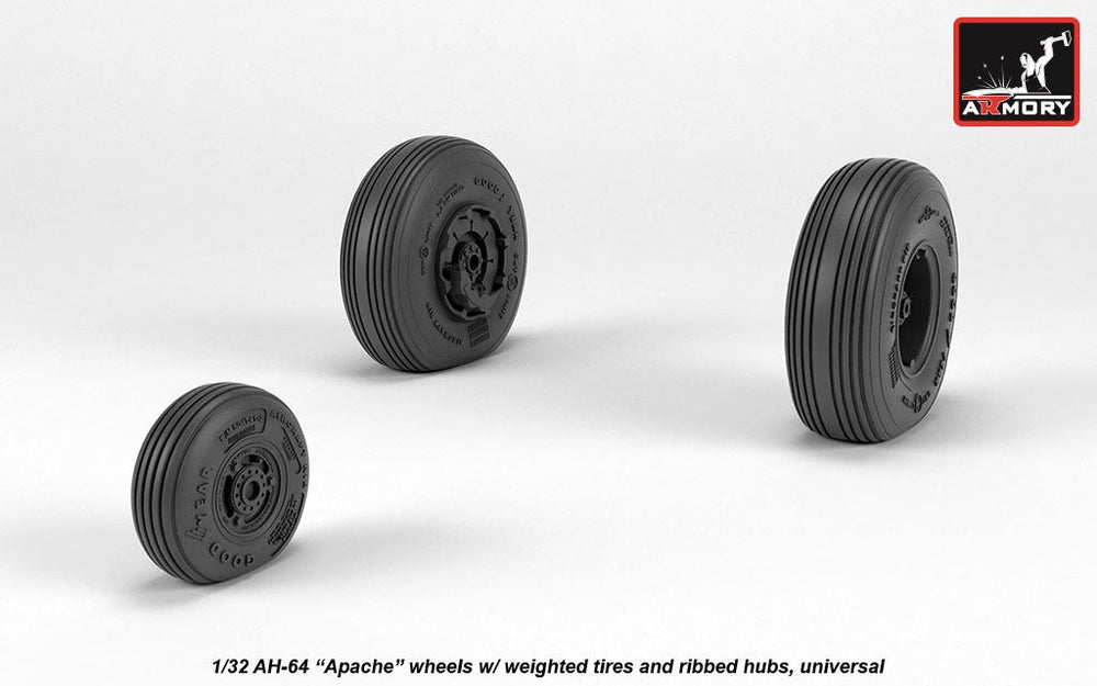Armory 32312 AH-64A Apache Spoked Hub Weighted Wheels 1:32