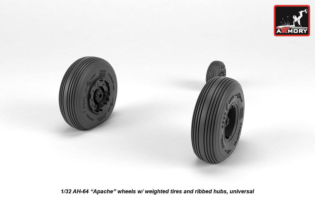 Armory 32312 AH-64A Apache Spoked Hub Weighted Wheels 1:32