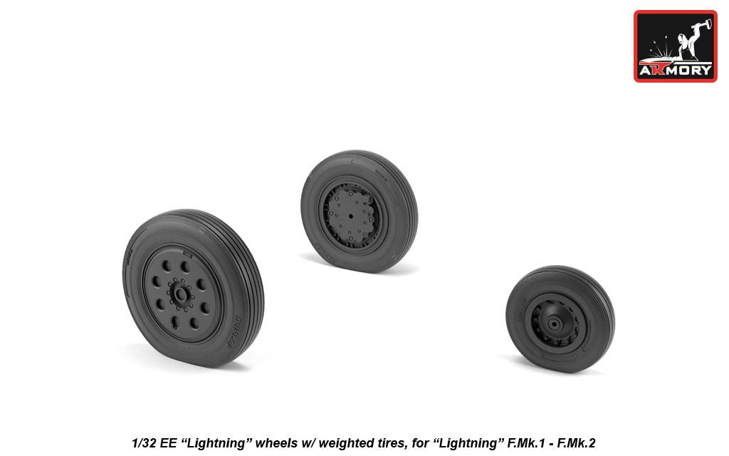 Armory 32401 Lightning F.1A/F.2 Early Weighted Wheels 1:32