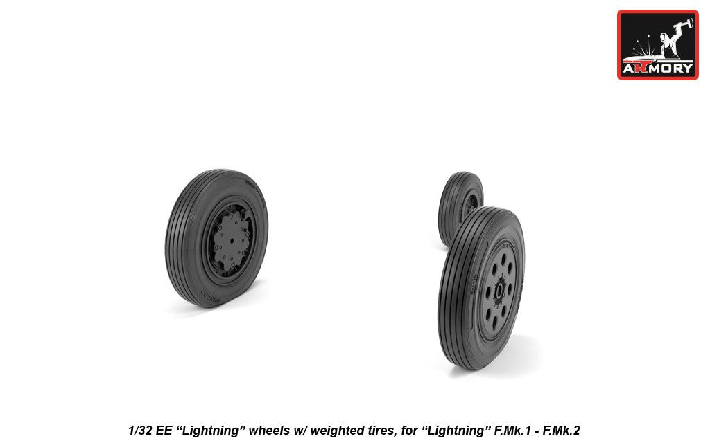 Armory 32401 Lightning F.1A/F.2 Early Weighted Wheels 1:32