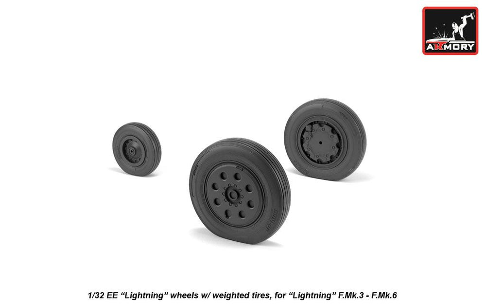 Armory 32402 Lightning F.3/F.2A/F.6 Late Weighted Wheels 1:32