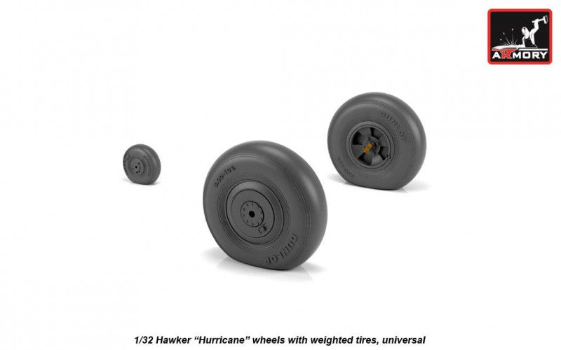 Armory ARAW32403 1:32 Hawker Hurricane wheels with weighted tires/tyres