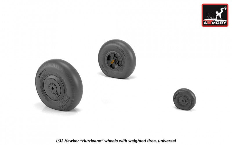 Armory ARAW32403 1:32 Hawker Hurricane wheels with weighted tires/tyres