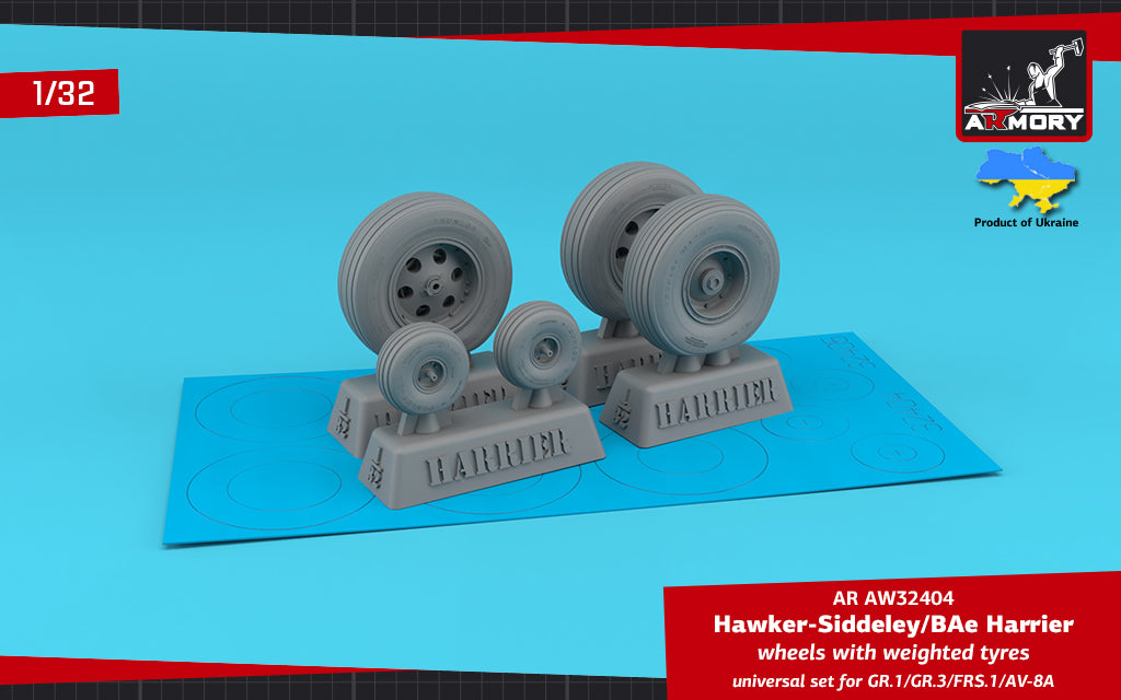 Armory 32404 Harrier/AV-8A Weighted Wheels 1:32
