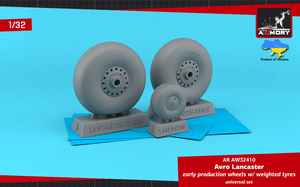 Armory ARAW32410 1:32 Avro Lancaster wheels early type with weighted tyres