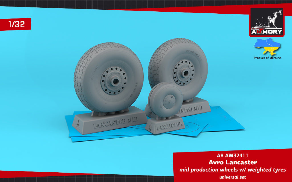 Armory ARAW32411 1:32 Avro Lancaster wheels mid type with weighted tyres