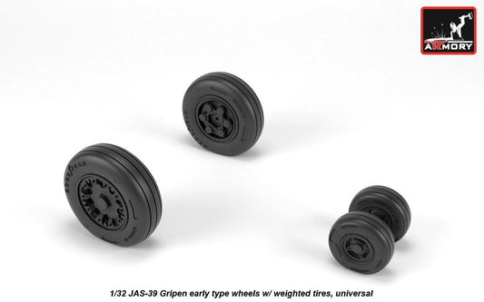 Armory ARAW32502 1:32 Saab JAS-39 "Gripen" wheels with weighted tires, early