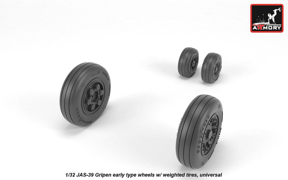 Armory ARAW32502 1:32 Saab JAS-39 "Gripen" wheels with weighted tires, early