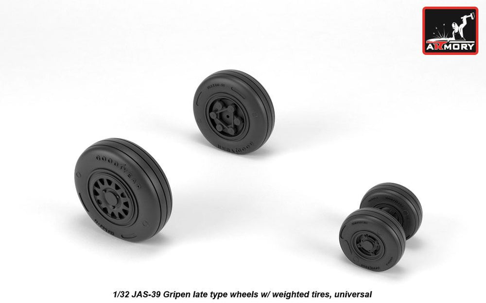 Armory ARAW32503 1:32 Saab JAS-39 "Gripen" wheels with weighted tires, late