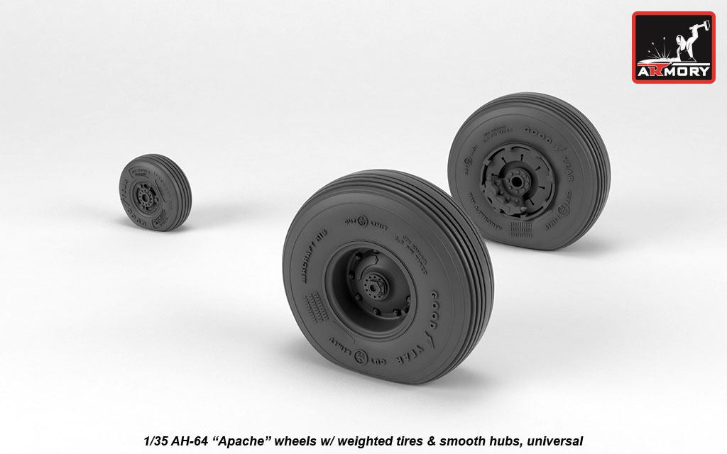 Armory 35304 AH-64A Apache Smooth Hub Weighted Wheels 1:35