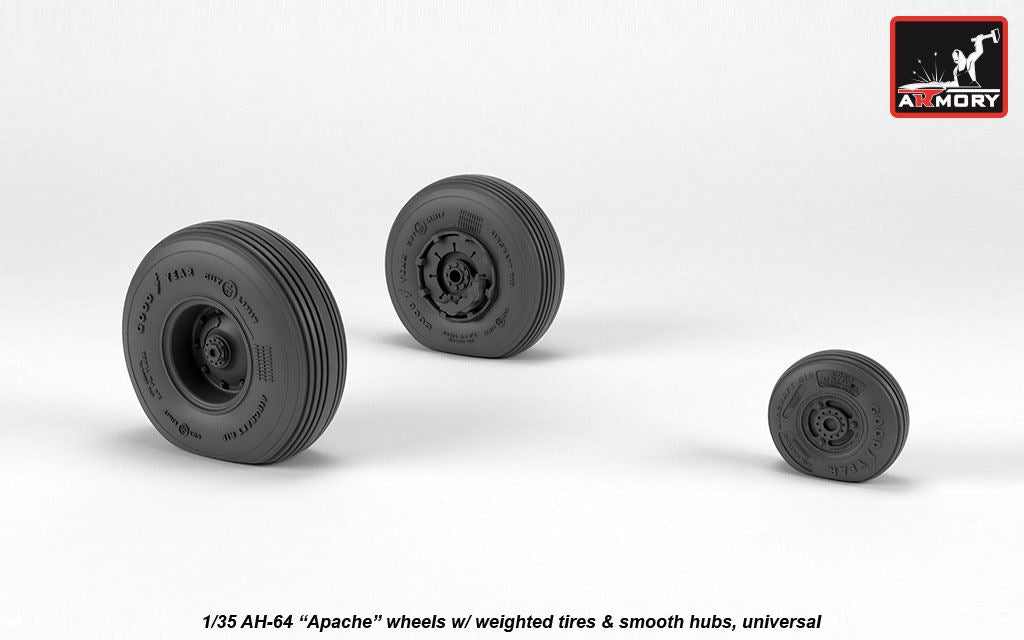 Armory 35304 AH-64A Apache Smooth Hub Weighted Wheels 1:35