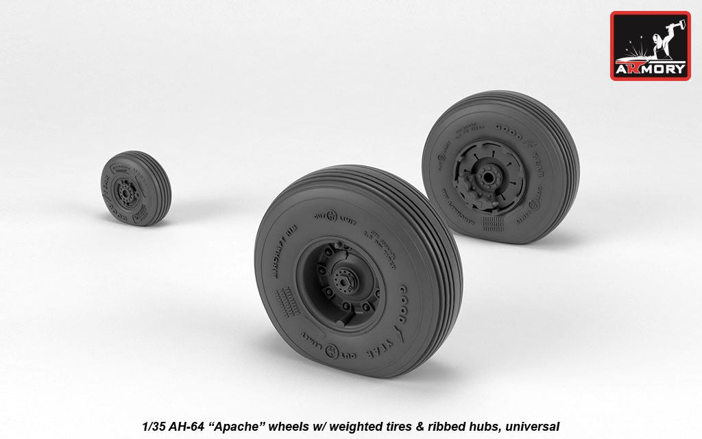 Armory 35305 AH-64A Apache Spoked Hub Weighted Wheels 1:35