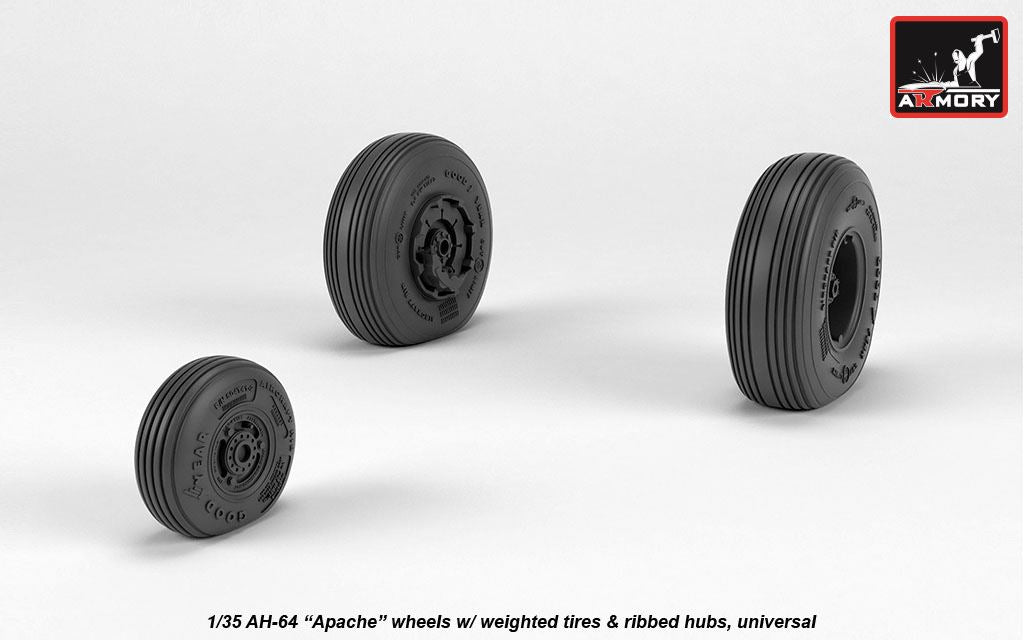 Armory 35305 AH-64A Apache Spoked Hub Weighted Wheels 1:35