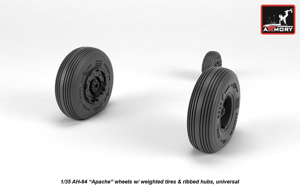 Armory 35305 AH-64A Apache Spoked Hub Weighted Wheels 1:35