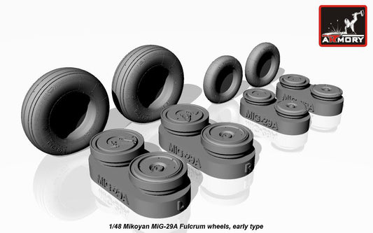 Armory ARAW48022 1:48 Mikoyan MiG-29A/MiG-29B/MiG-29UB wheels, early