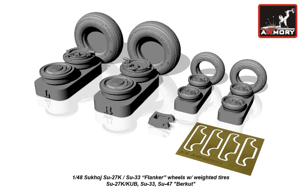 Armory 48023 Sukhoi Su-27K/Su-33 Weighted Wheels 1:48