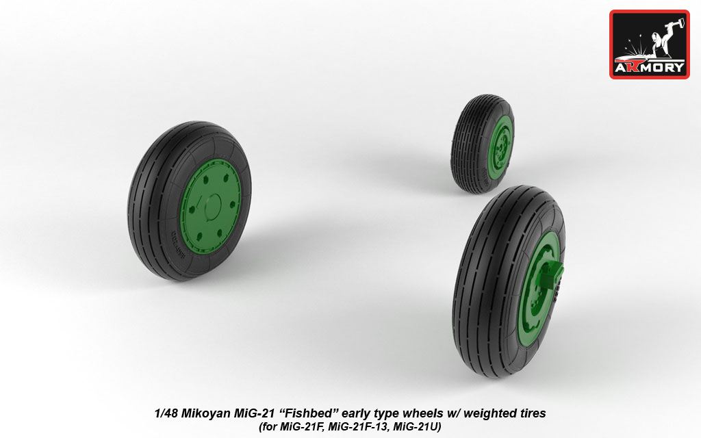 Armory 48027 MiG-21 Fishbed Early Weighted Wheels 1:48