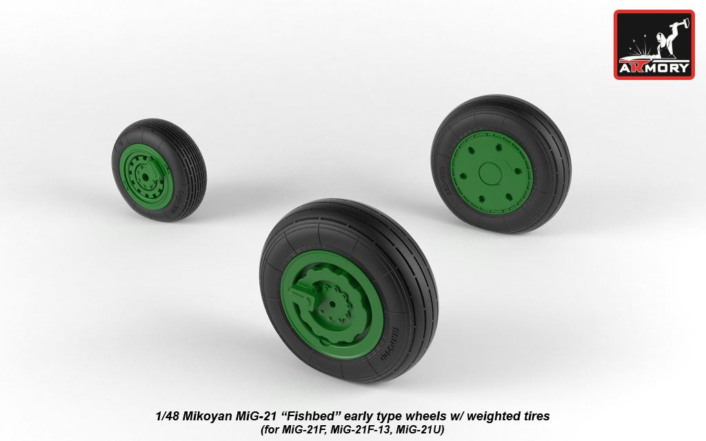 Armory 48027 MiG-21 Fishbed Early Weighted Wheels 1:48