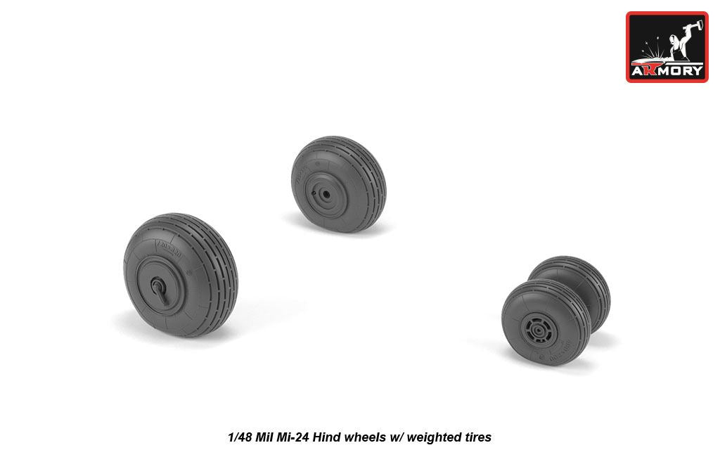 Armory 48031 Mil Mi-24 Hind D/V/Mi-35 Weighted Wheels 1:48