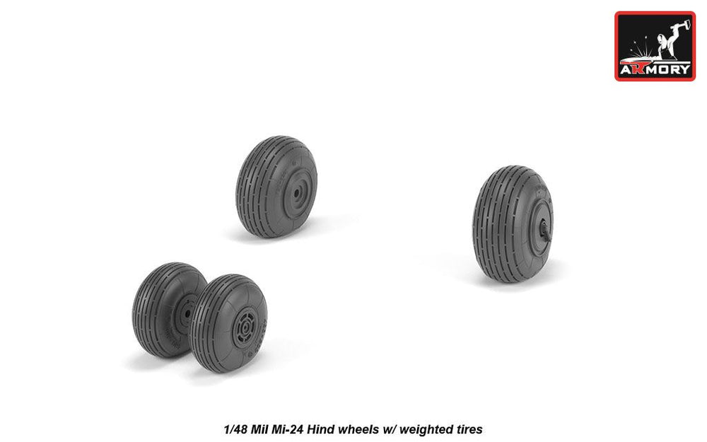 Armory 48031 Mil Mi-24 Hind D/V/Mi-35 Weighted Wheels 1:48