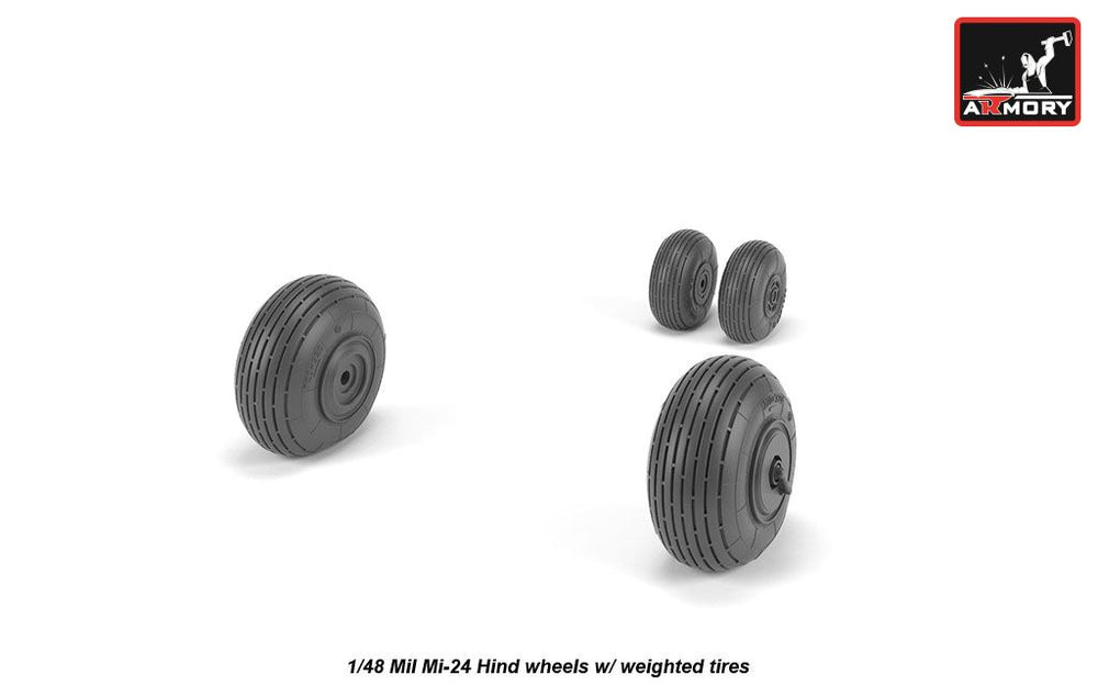 Armory 48031 Mil Mi-24 Hind D/V/Mi-35 Weighted Wheels 1:48