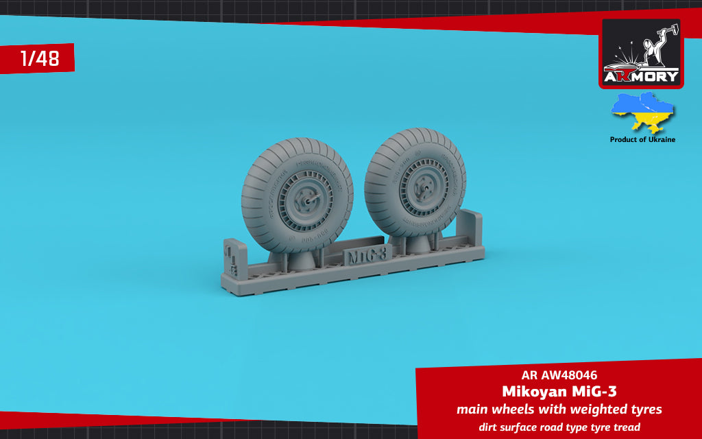 Armory 48046 MiG-3 Main Wheels Weighted Dirt Surface 1:48
