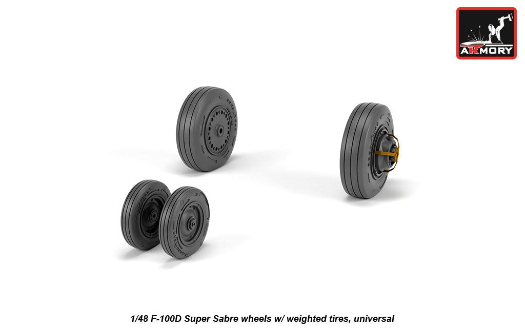 Armory 48316 North-American F-100D Weighted Wheels 1:48