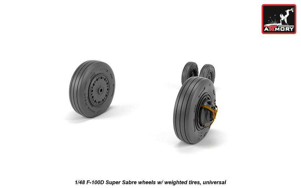 Armory 48316 North-American F-100D Weighted Wheels 1:48