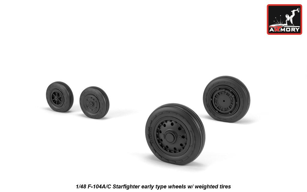 Armory 48317 Lockheed F-104A/C Early Weighted Wheels 1:48