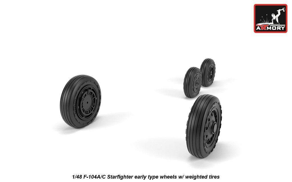 Armory 48317 Lockheed F-104A/C Early Weighted Wheels 1:48
