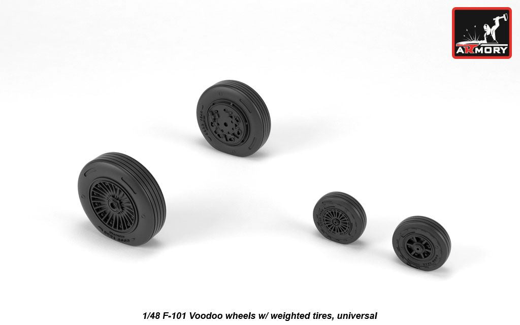 Armory 48318 McDonnell F-101B Voodoo Weighted Wheels 1:48
