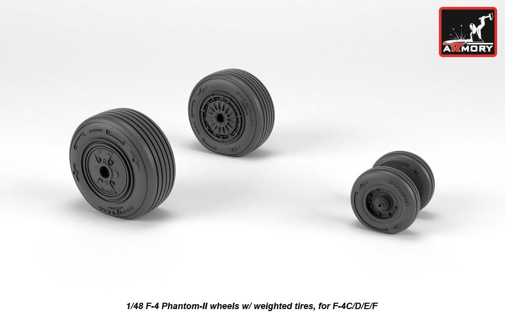 Armory 48324 F-4 Phantom II Mid Weighted Wheels 1:48
